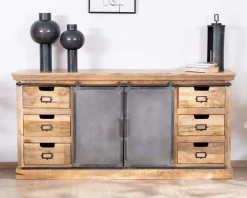 Hot Enfilade style factory en bois massif et métal 