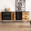 Enfilade style newtro en frêne massif "Sydney" avec rangements et tiroirs Buffet Et Bahut