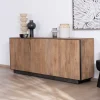 Discount Enfilade style épuré en manguier massif "Santo" 4 portes Buffet Et Bahut