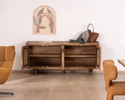 Clearance Enfilade vintage 4 portes en manguier naturel 