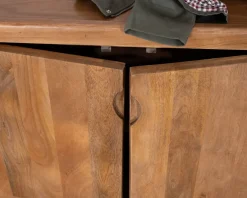 Clearance Enfilade vintage 4 portes en manguier naturel 