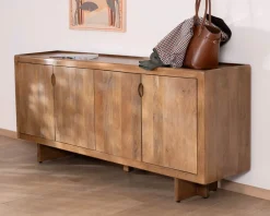 Clearance Enfilade vintage 4 portes en manguier naturel 