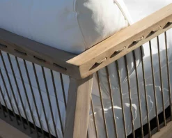 Clearance Ensemble canapé et fauteuils matelassés en teck et corde 