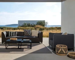 Hot Ensemble de jardin gris foncé aluminium et tissu Sunbrella 