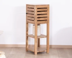 Online Etagère de rangement en acacia avec un compartiment en persienne "Conoa" Etagère