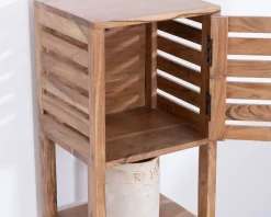 Online Etagère de rangement en acacia avec un compartiment en persienne