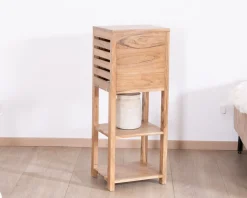 Online Etagère de rangement en acacia avec un compartiment en persienne