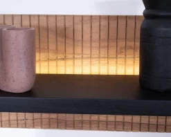 Outlet Etagère murale en acacia avec éclairage LED