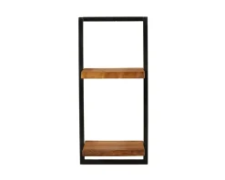 Hot Etagère murale 2 tablettes en teck naturel recyclé et métal 