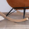 Outlet Fauteuil à bascule contemporain en tissu bouclette terracotta "Calista" Fauteuil