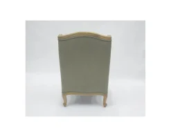 Outlet Fauteuil bergère imprimé ginko taupe et crème 