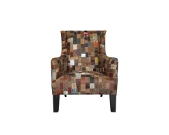Outlet Fauteuil bergère 100% unique tissu recyclé et bois 