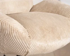 New Fauteuil confort et pivotant en velours camel beige "Bissett" Fauteuil