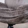 New Fauteuil confort gris cendré esprit rétro avec repose-pieds "Branson" pivotant 360° Fauteuil