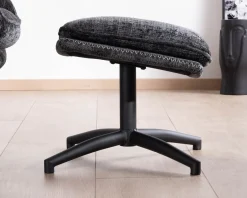 Online Fauteuil cosy rotatif design rétro en tissu gris "Branson" avec pouf Fauteuil