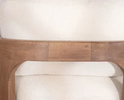 New Fauteuil d'appoint design scandinave en tissu bouclette écru