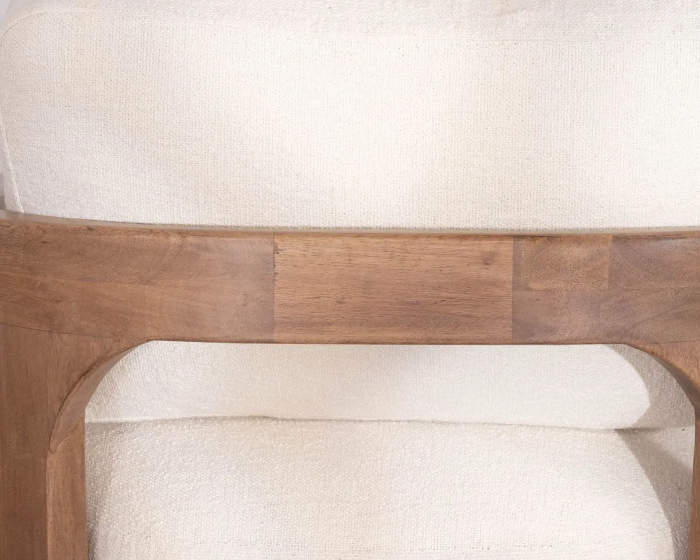 New Fauteuil d'appoint design scandinave en tissu bouclette écru "Archéa" Fauteuil