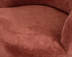 Online Fauteuil d'appoint pivotant en tissu chenillé terracotta "Ladoga" design enveloppant Fauteuil