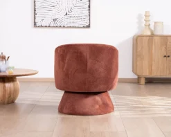 Online Fauteuil d'appoint pivotant en tissu chenillé terracotta
