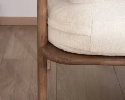 Hot Fauteuil d'appoint style rétro "Pio" tissu bouclette écru Fauteuil