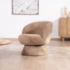 Hot Fauteuil d'appoint tournant 360° en tissu chenillé camel "Ladoga" Fauteuil