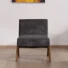 Hot Fauteuil déco anthracite style rétro "Tolga" pieds boomerang Fauteuil