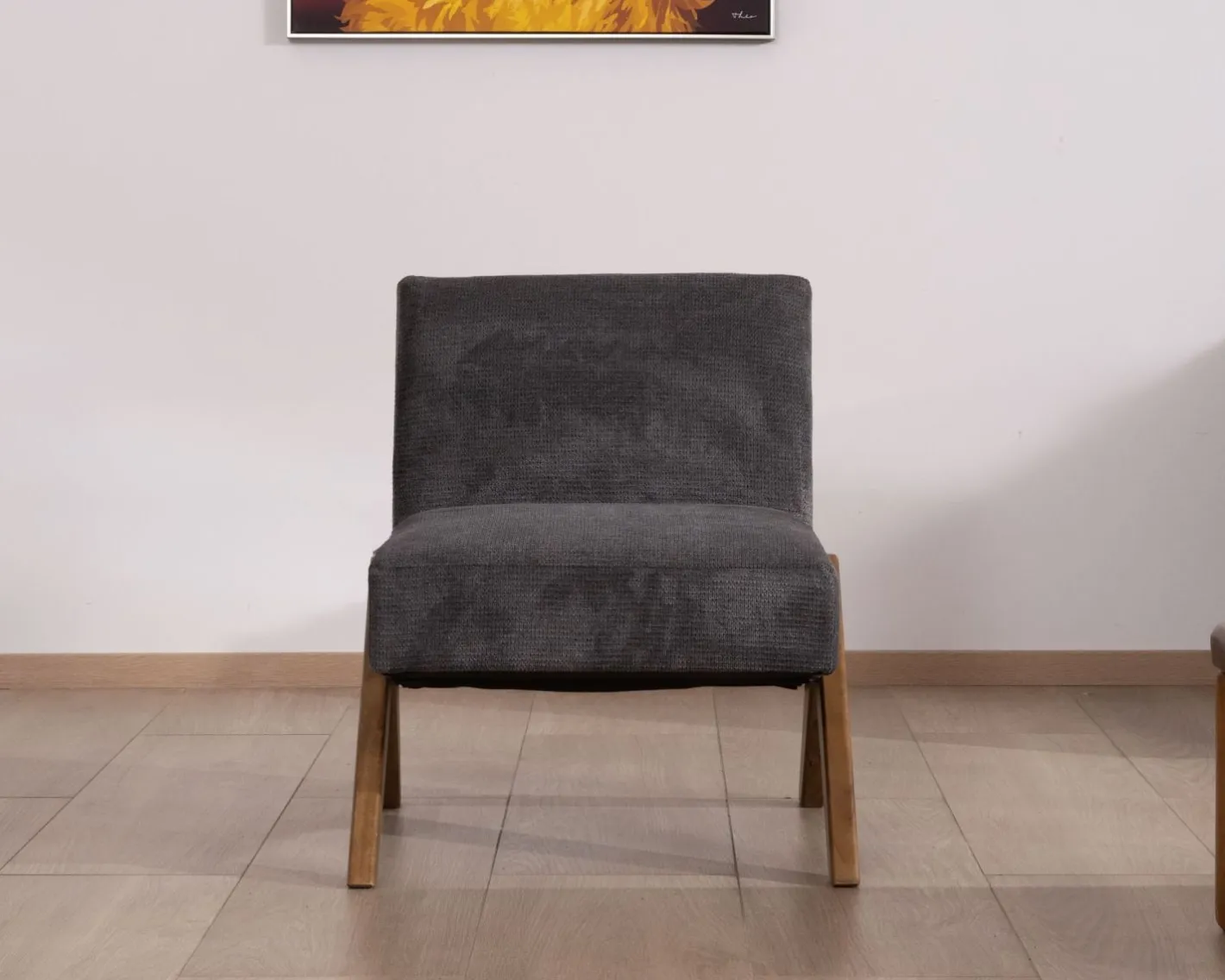 Hot Fauteuil déco anthracite style rétro "Tolga" pieds boomerang Fauteuil