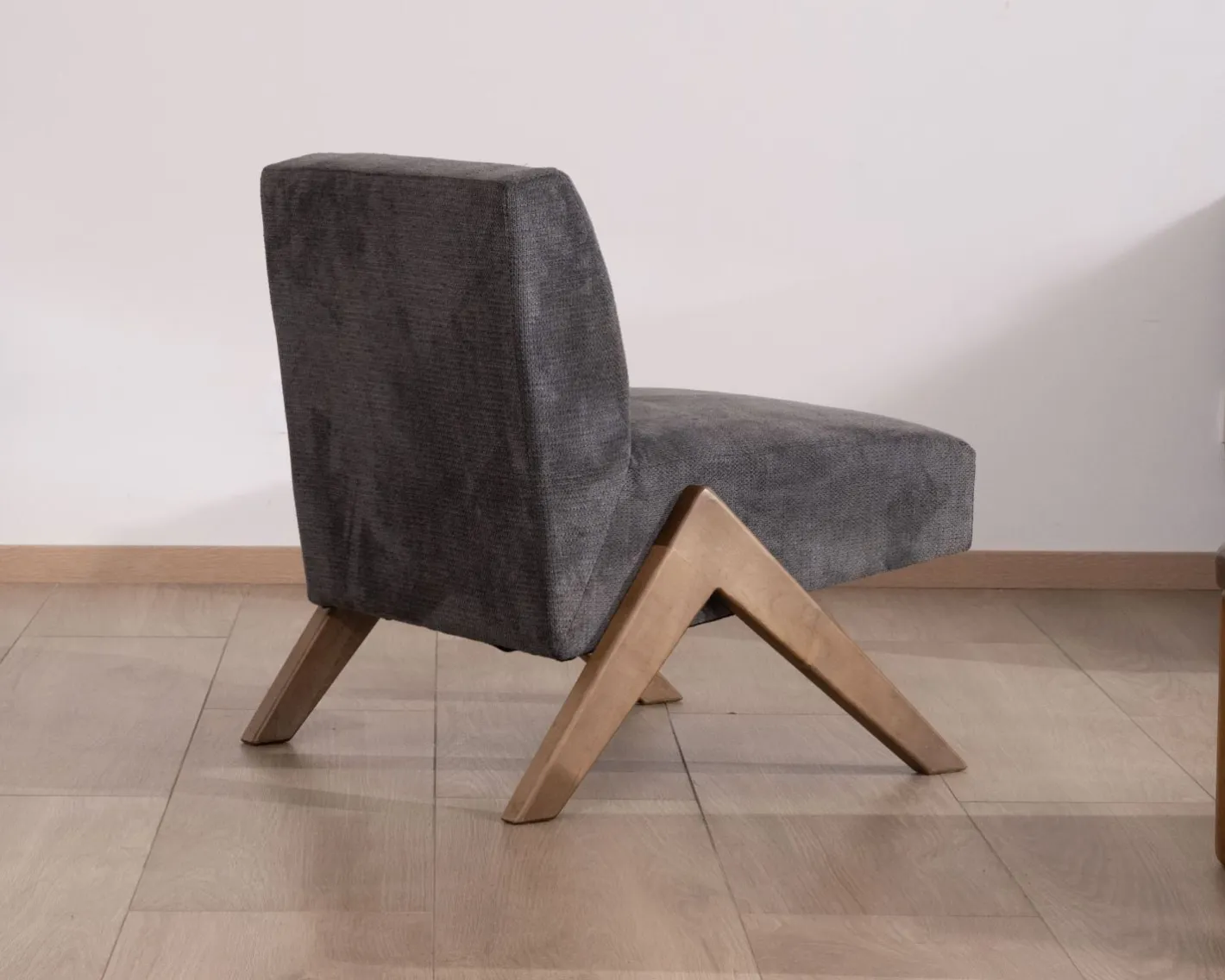 Hot Fauteuil déco anthracite style rétro "Tolga" pieds boomerang Fauteuil