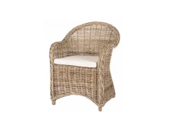 Sale Fauteuil de jardin en rotin kubu grisé, assise en tissu "Balangan Beach" Fauteuil|Fauteuil De Jardin