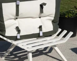 Best Fauteuil de jardin ultra confort en tissu vert kaki avec repose pieds modulaire 