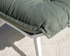 Best Fauteuil de jardin ultra confort en tissu vert kaki avec repose pieds modulaire 
