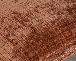 Clearance Fauteuil de relaxation avec pouf en tissu doux terracotta