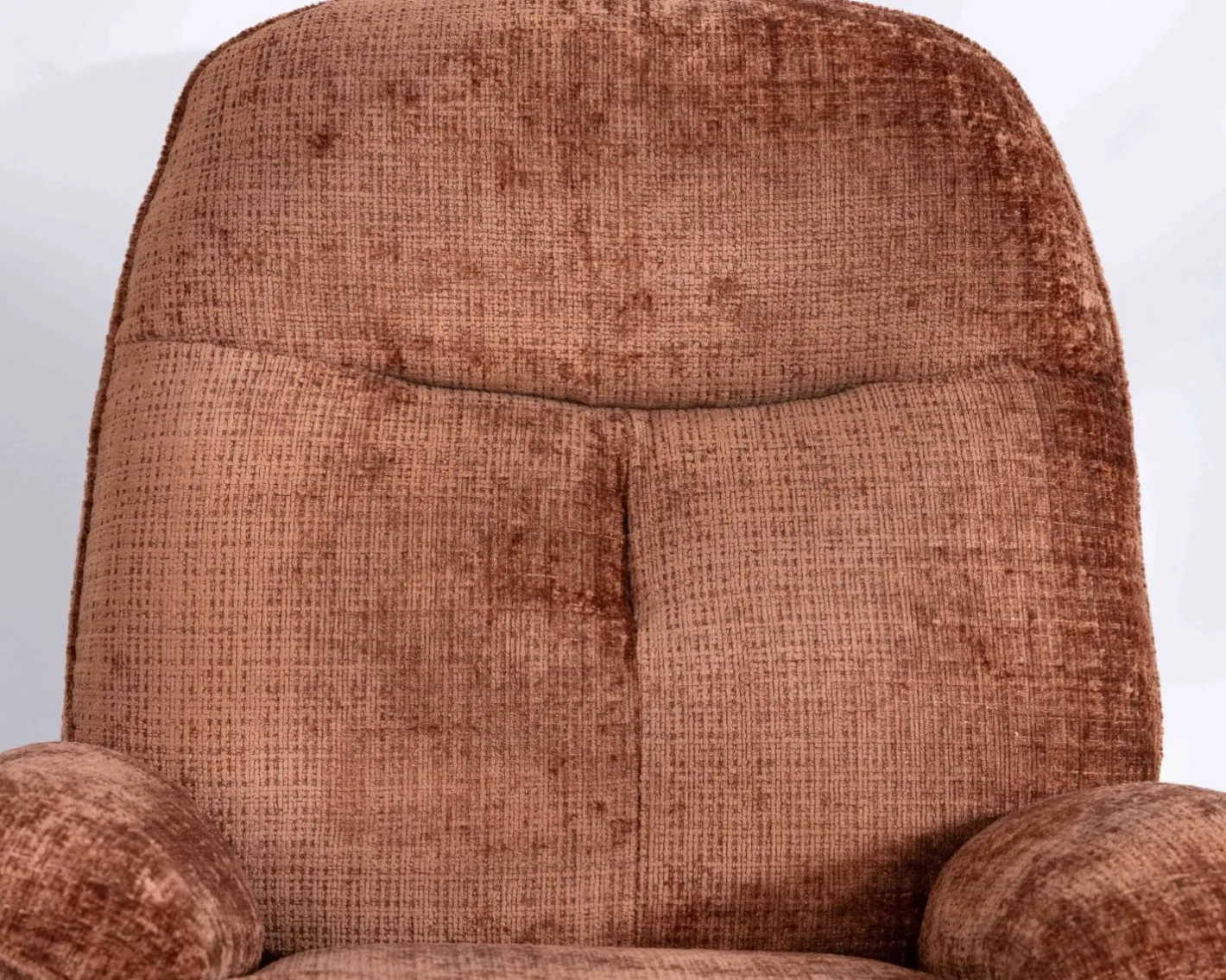 Clearance Fauteuil de relaxation avec pouf en tissu doux terracotta "Branson" pivotant 360° Fauteuil