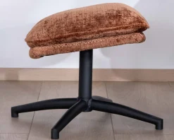 Clearance Fauteuil de relaxation avec pouf en tissu doux terracotta