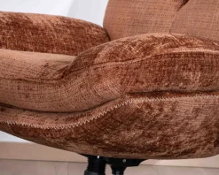 Clearance Fauteuil de relaxation avec pouf en tissu doux terracotta