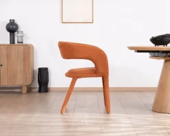 Outlet Fauteuil de repas design en tissu terracotta ultra confort " Amarello" Chaise