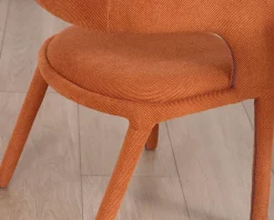 Outlet Fauteuil de repas design en tissu terracotta ultra confort 