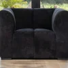 Online Fauteuil design cubique en velours anthracite avec surpiqures "Enjoy Home" Fauteuil