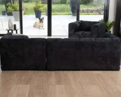 Online Fauteuil design cubique en velours anthracite avec surpiqures "Enjoy Home" Fauteuil