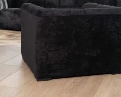 Online Fauteuil design cubique en velours anthracite avec surpiqures