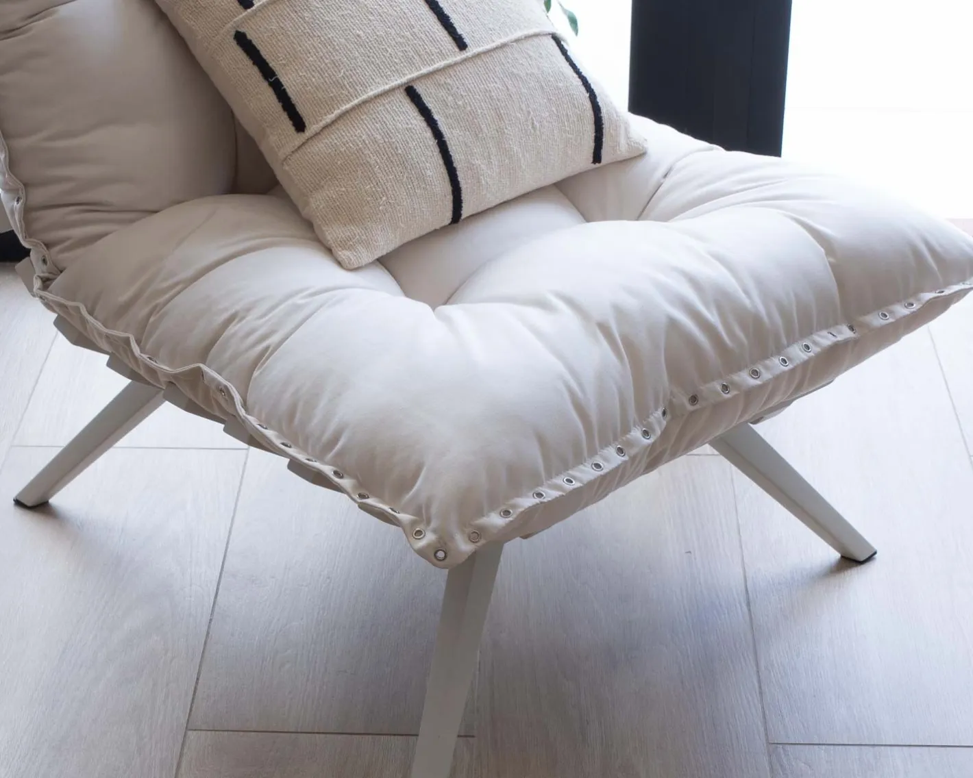 Discount Fauteuil d'extérieur blanc avec repose-pieds modulaire structure aluminium blanche "Lisca" Bain De Soleil|Fauteuil De Jardin