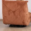 Outlet Fauteuil enveloppant en velours côtelé terracotta "Cascada" rotatif avec repose-pieds relevable Fauteuil