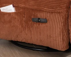 Outlet Fauteuil enveloppant en velours côtelé terracotta 