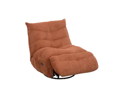 Outlet Fauteuil enveloppant en velours côtelé terracotta 
