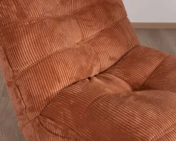 Outlet Fauteuil enveloppant en velours côtelé terracotta 