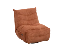 Outlet Fauteuil enveloppant en velours côtelé terracotta 