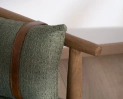 New Fauteuil esprit ethnique en tissu gaufré kaki 