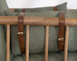 New Fauteuil esprit ethnique en tissu gaufré kaki 