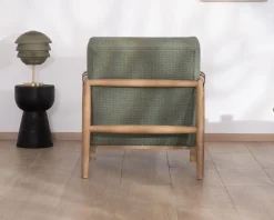 New Fauteuil esprit ethnique en tissu gaufré kaki 