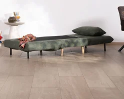 New Fauteuil esprit vintage en tissu vert kaki 